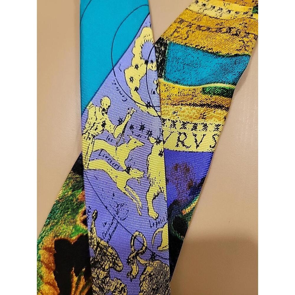 GIANNI VERSACE Couture 1990s abstract-print silk tie 58"